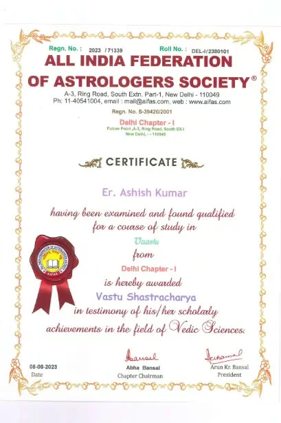 Vastu Shastracharya Certification